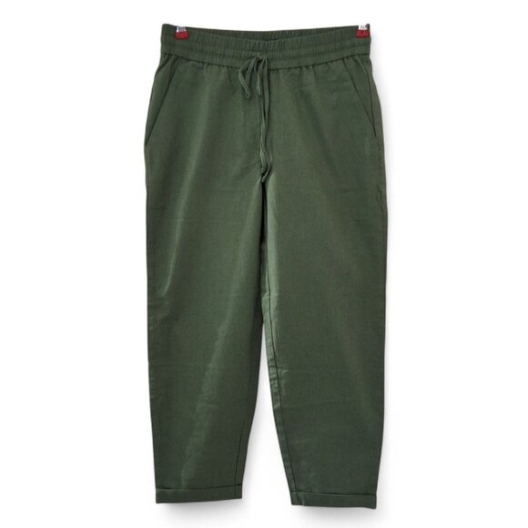 J.Crew Pants - J.Crew Womens Green Linen Cotton Drawstring Pants Size P2